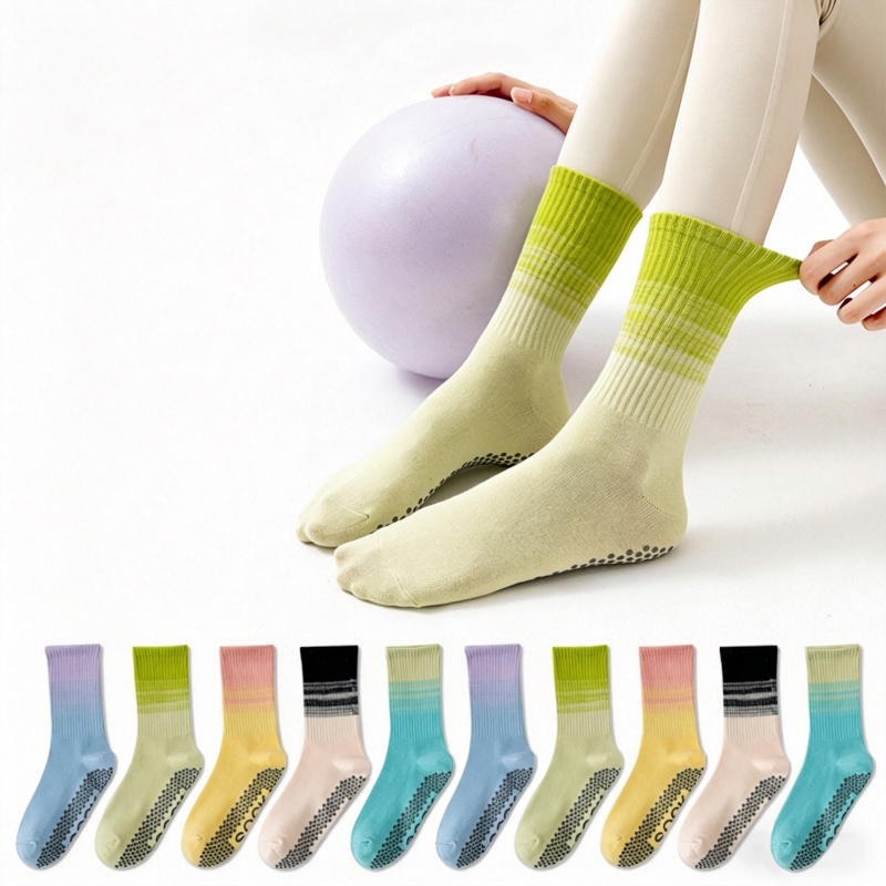 Pilates Yoga Grip Socks - Dreamlikelin 1 쌍 여성용 중간 길이