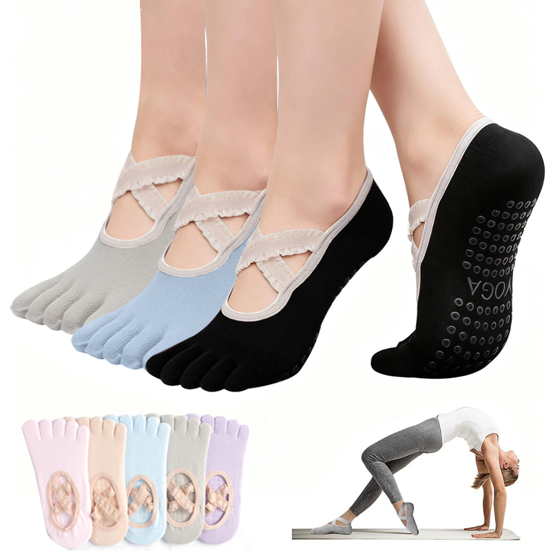 Pilates Yoga Grip Socks - 숙녀용 논슬립 필라테스 양말 여성용 레이스