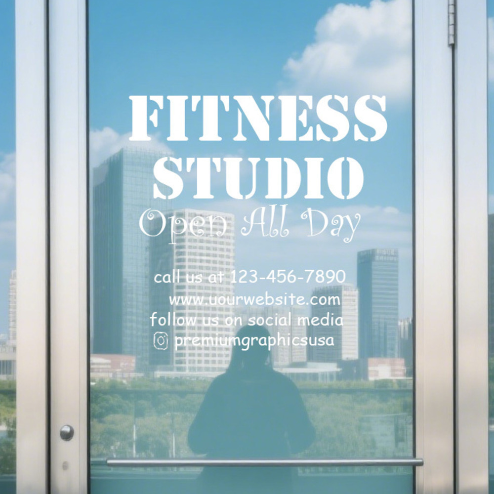 Pilates Yoga Or Gym - 사용자 정의 가능한 스튜디오 창 데칼/귀하의