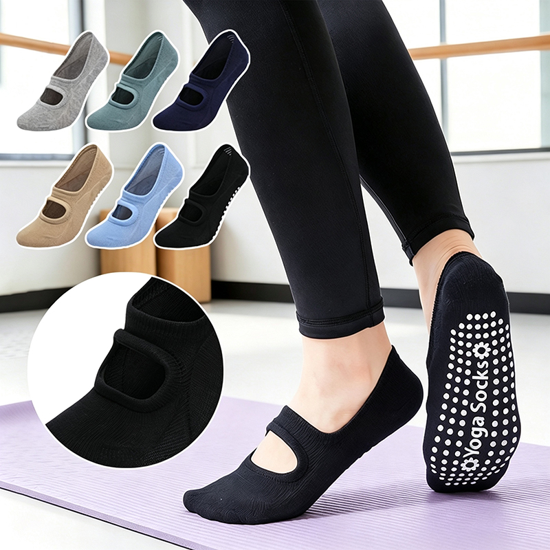 Pilates Yoga Sport - 여성용 미끄럼 방지 백리스 요가 양말