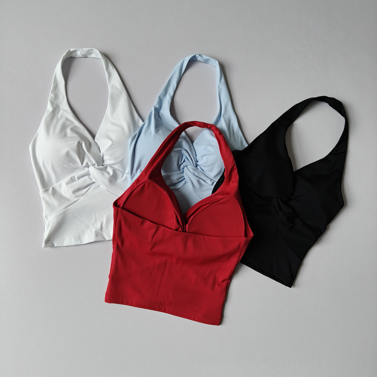 Pilates Yoga Wrap Top - 넥라인 스트랩리스 원피스 스포츠 브라 필라테스