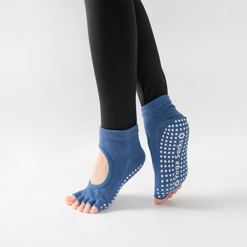 Pilates Yoga Grip Socks - 여성용 백리스 다섯 발가락 요가 양말,