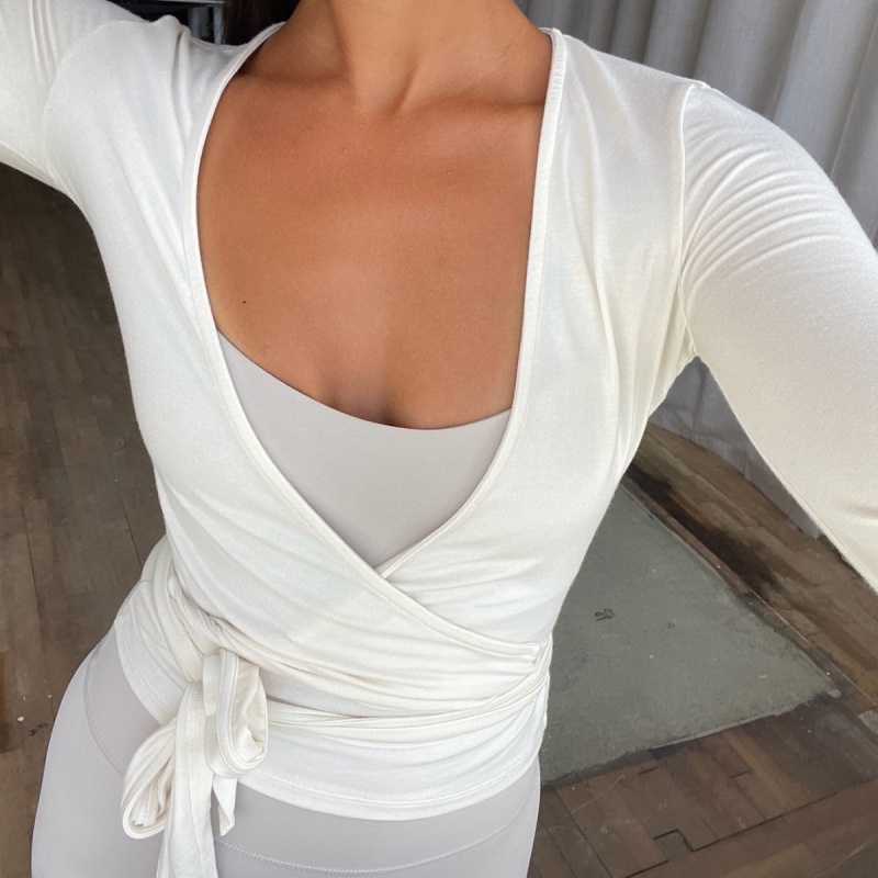 Y2k 발레 필라테스 랩 탑 여성용 운동 요가 댄스 긴 - Pilates Yoga Wrap Top 리뷰 및 가격