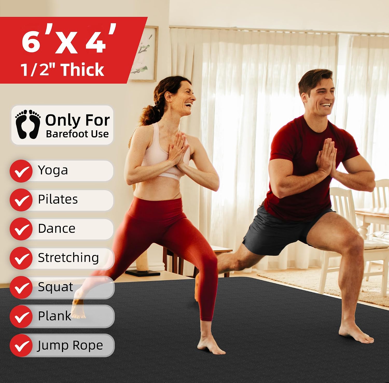 특대형 요가 매트 72x48 또는 78x57 14 12 - Pilates Yoga Or Gym 리뷰 및 가격