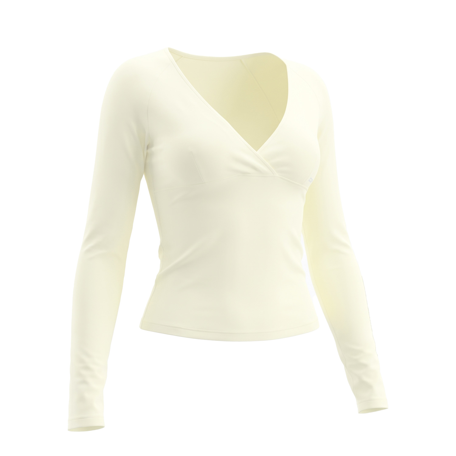 누드톤 피부 친화적인 여성용 V넥 스포츠 긴팔 상의,  - Pilates Yoga Wrap Top 리뷰 및 가격