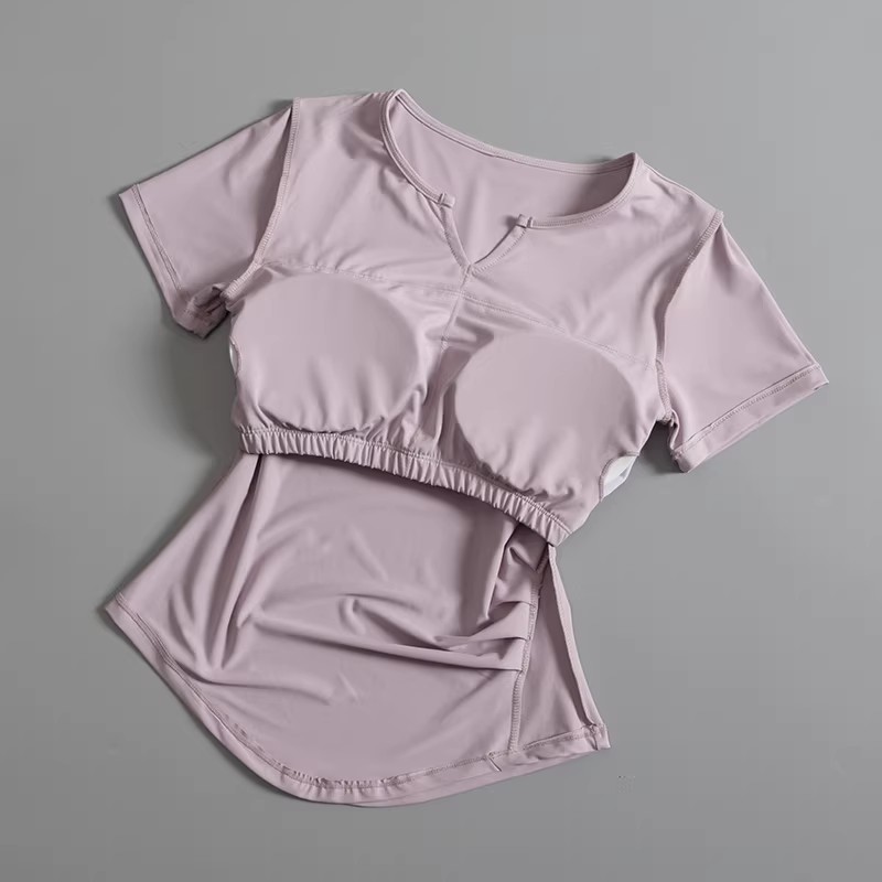 여성용 가슴 패드 내장 요가탑 여름 필라테스 트레이닝  - Pilates Yoga Wrap Top 리뷰 및 가격