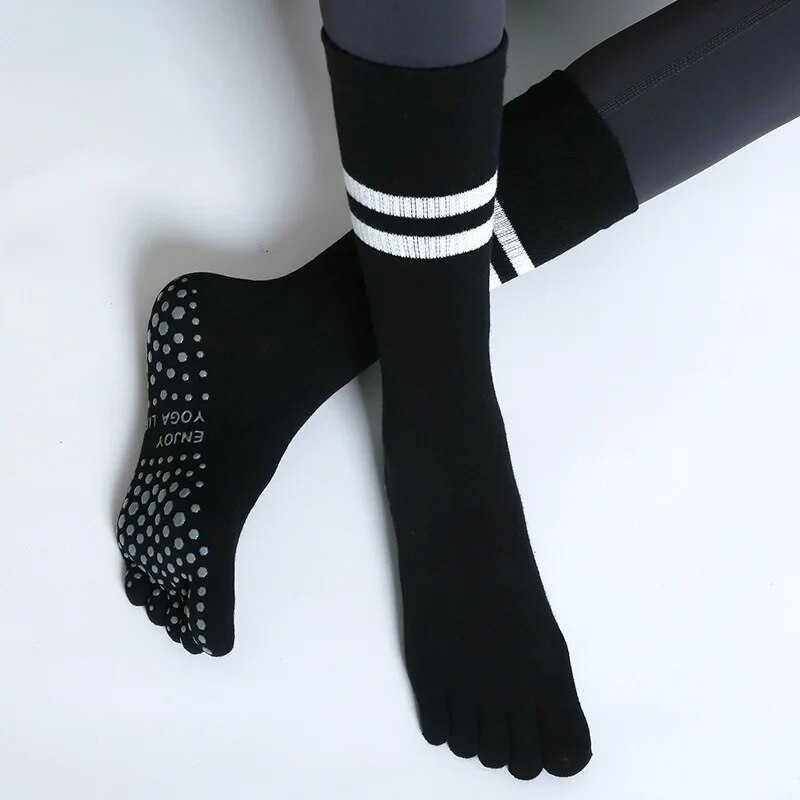 여성 통기성 요가 양말 미드 튜브 미끄럼 방지 다섯 손 - Pilates Yoga Grip Socks 리뷰 및 가격
