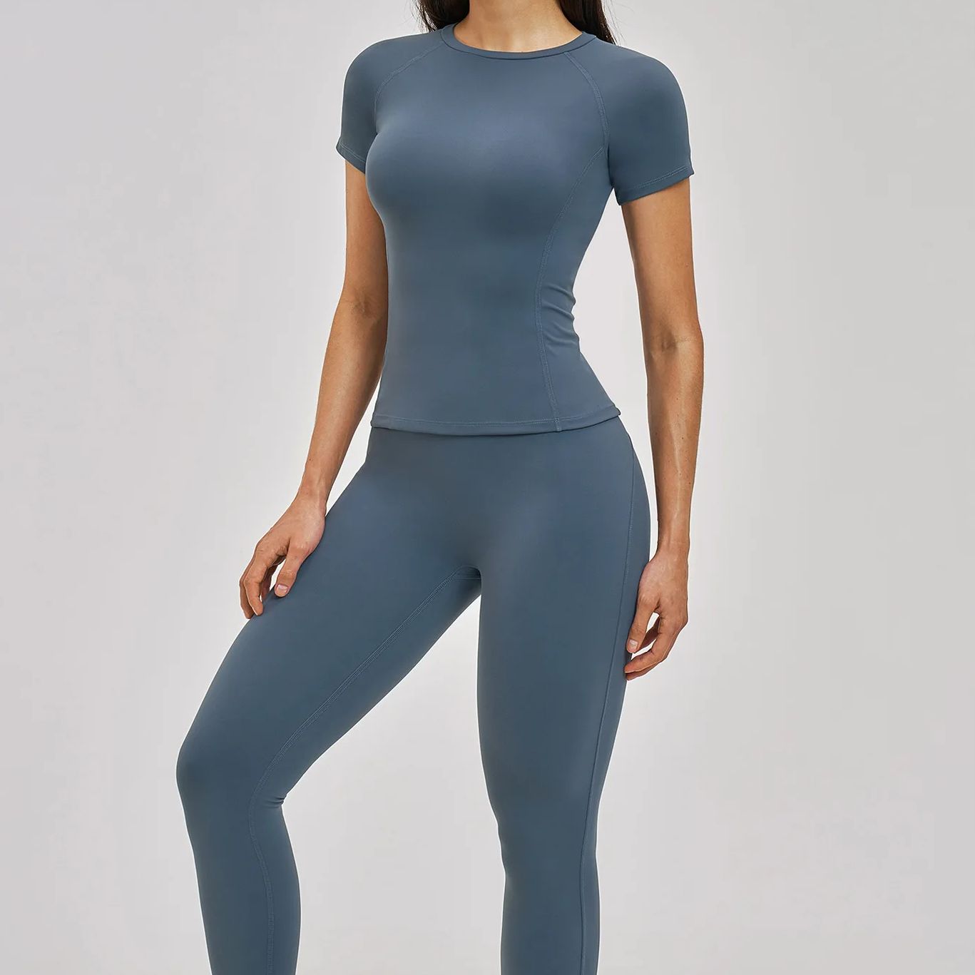Ningyu 여성 요가 세트 라운드 넥 반팔 탑 타이트 - Pilates Yoga Clothes 리뷰 및 가격