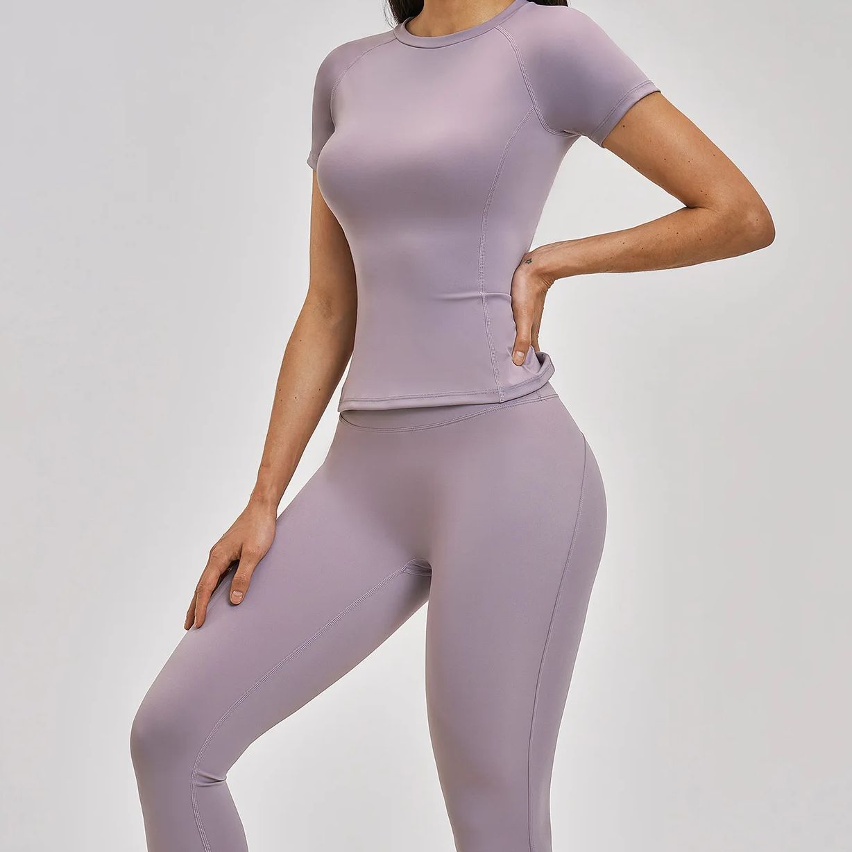 Ningyu 여성 요가 세트 라운드 넥 반팔 탑 타이트 - Pilates Yoga Clothes 리뷰 및 가격
