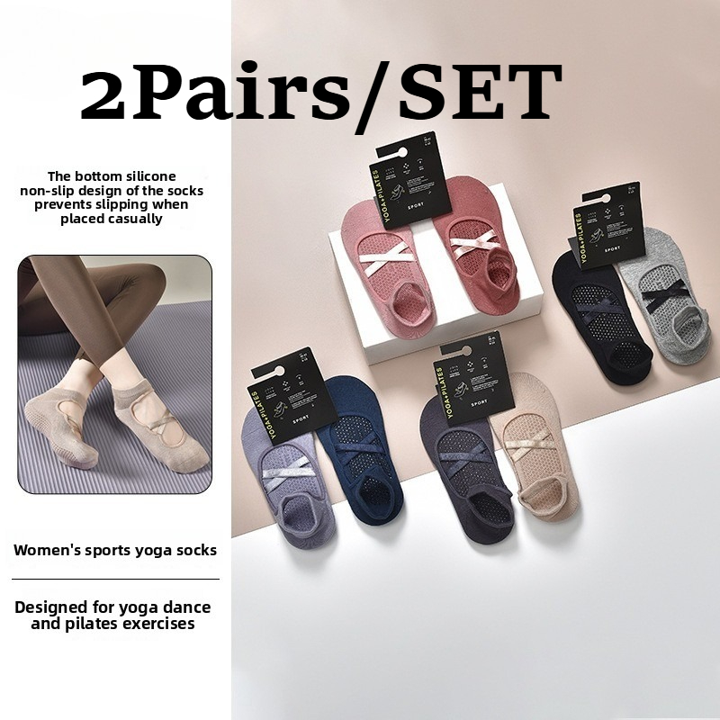 2 쌍 통기성 면 땀 흡수 요가 양말 실리콘 미끄럼 방 - Pilates Yoga Clothes 리뷰 및 가격
