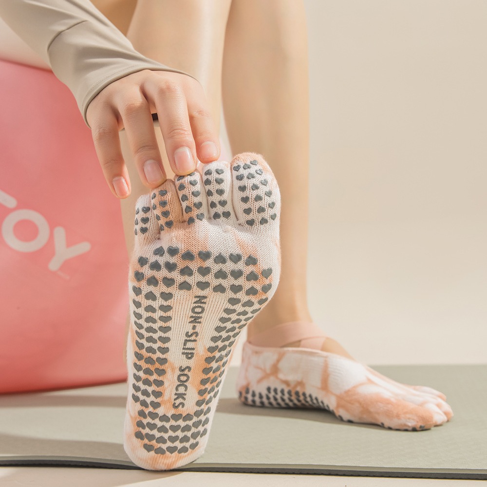 여성용 타이다이 5손가락 그립 요가 양말, 스트랩 스플 - Pilates Yoga Grip Socks 리뷰 및 가격