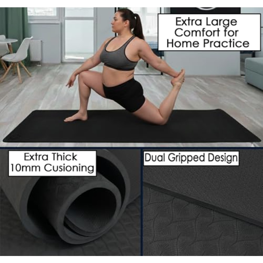 홈트레이닝 요가 매트, 특대형 10mm TPE, 블랙, - Pilates Yoga Mat Workout 리뷰 및 가격